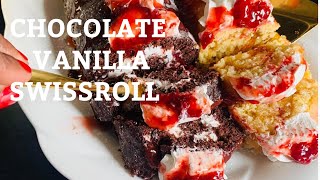 Swissroll |Chocolate swissroll| Vanilla swissroll |Basic swissroll recipe| Roll cake | Roulade