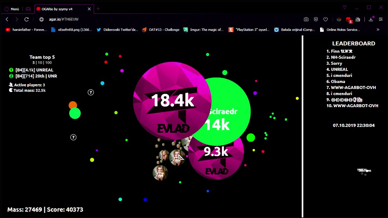 Agar.io OAT#9 Winner's | Tournament Highlights UnReal Clan |