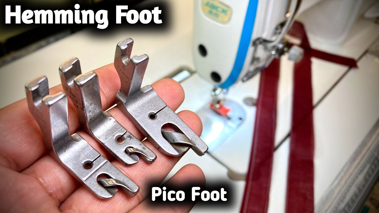 Hemming foot - Sewing machine hemming foot // How to use sewing machine ...