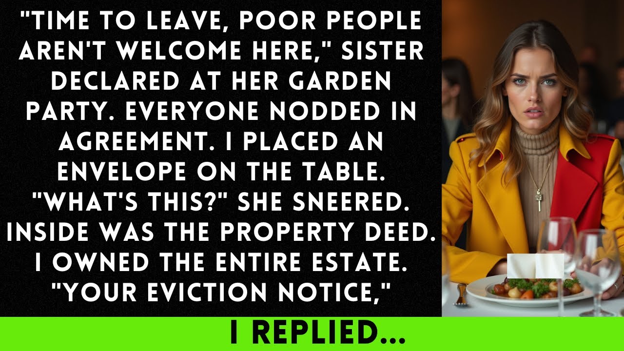 At Her Garden Party, Sister Announced, “Time To Leave — Poor People Aren’t Welcome.” Then She Saw...