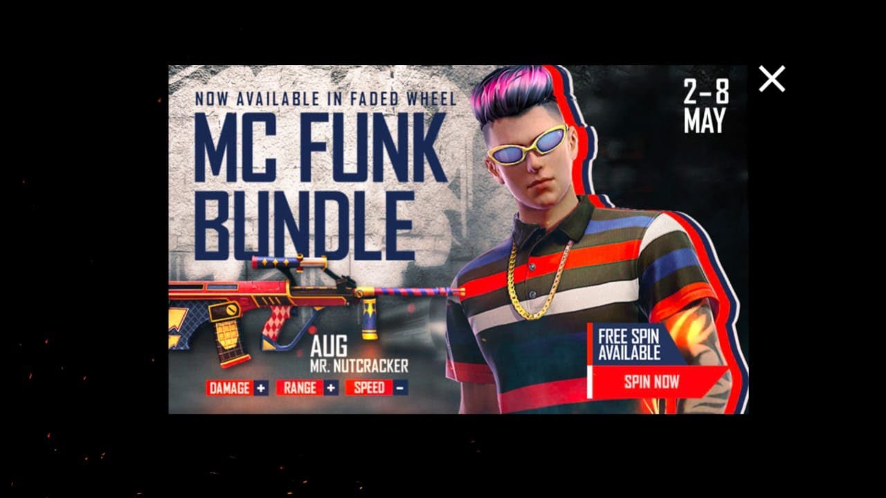 New MC FUNK BUNDL faded wheel spin freefire !!new event today 😂last spin toh pakka hai🥺