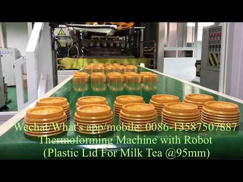 Automatic Thermoforming Machine With Robot Hand Stacking (Plastic Lids For Paper Cup)
