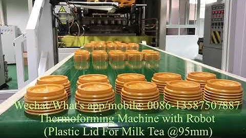 Automatic Thermoforming Machine With Robot Hand Stacking (Plastic Lids For Paper Cup)