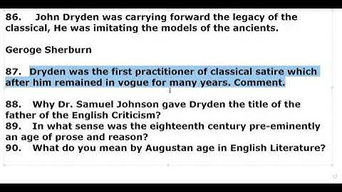 PPSC/KPPSC English Lecturer Sessions || Previous Interview Questions || John Dryden || 07-09-2022