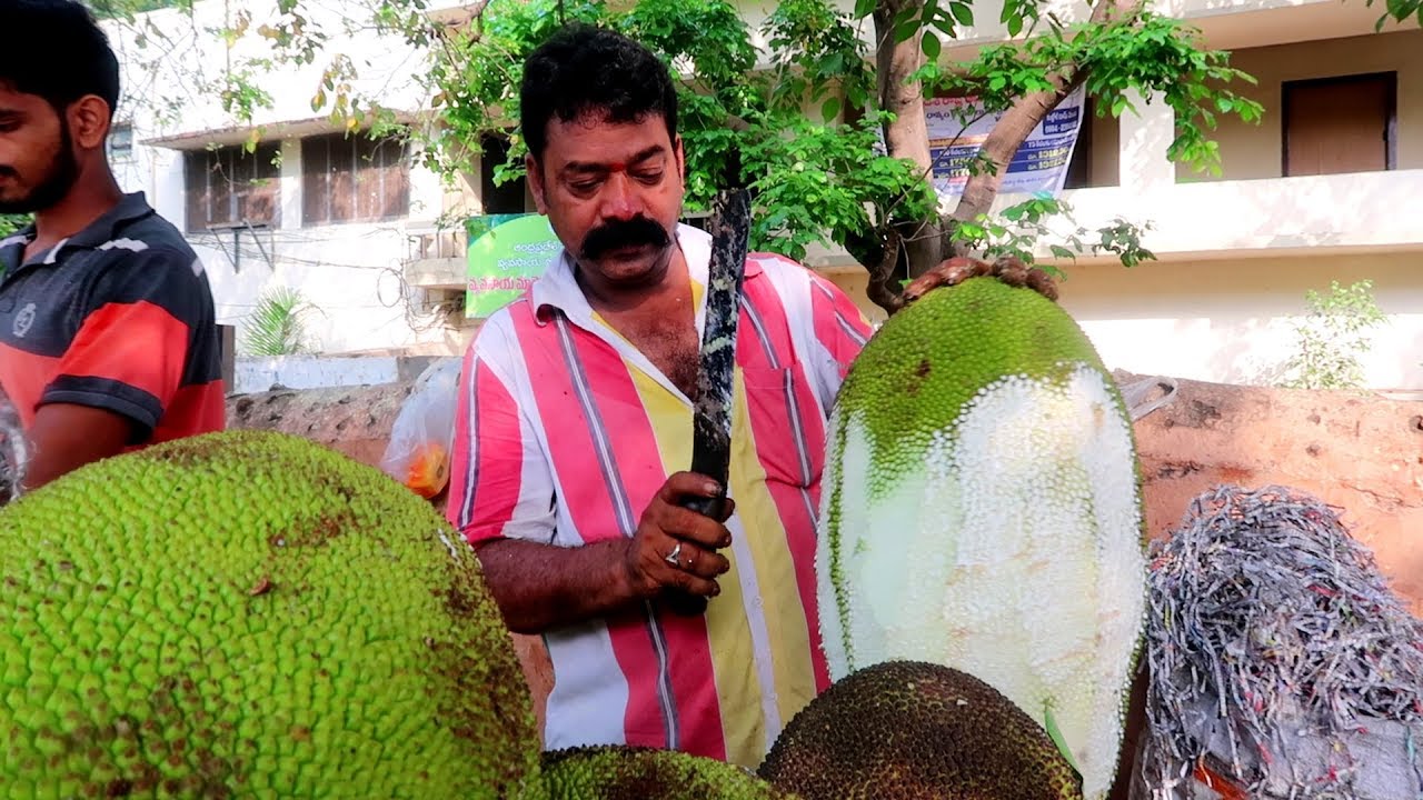 Raw Jack fruit Cutting for Jack fruit Biryani | fruit ninja of jack fruit | 365 days of jack fruit | Street Food Zone