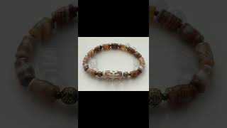 Браслеты с натуральными камнями и бусинами Дзи #jewelry