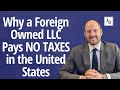 Why a Foreign Owned LLC Pays NO TAXES in the United States