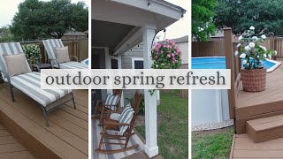 HOW I PAINTED MY POOL | FINISHING THE BACKYARD SPRING REFRESH | OUTDOOR SPRING DECOR