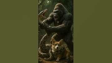 Corgi Trapped by Giant Python… Until a Gorilla Shows Up!#corgi #animalrescue #dogrescue  #ahorrar