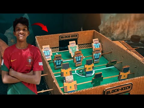 വീട്ടിൽ തന്നെ ടേബിൾ ഫുട്ബോൾ ഗെയിം ഉണ്ടാക്കി |  DIY Football Game at Home