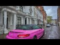 Rainy london walk  upmarket south kensington to knightsbridge  london spring 2024  4kr