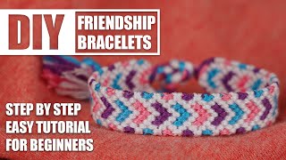 Chevron Heart Arrow Outline Friendship Bracelets Step by Step Tutorial | Easy Tutorial for Beginner