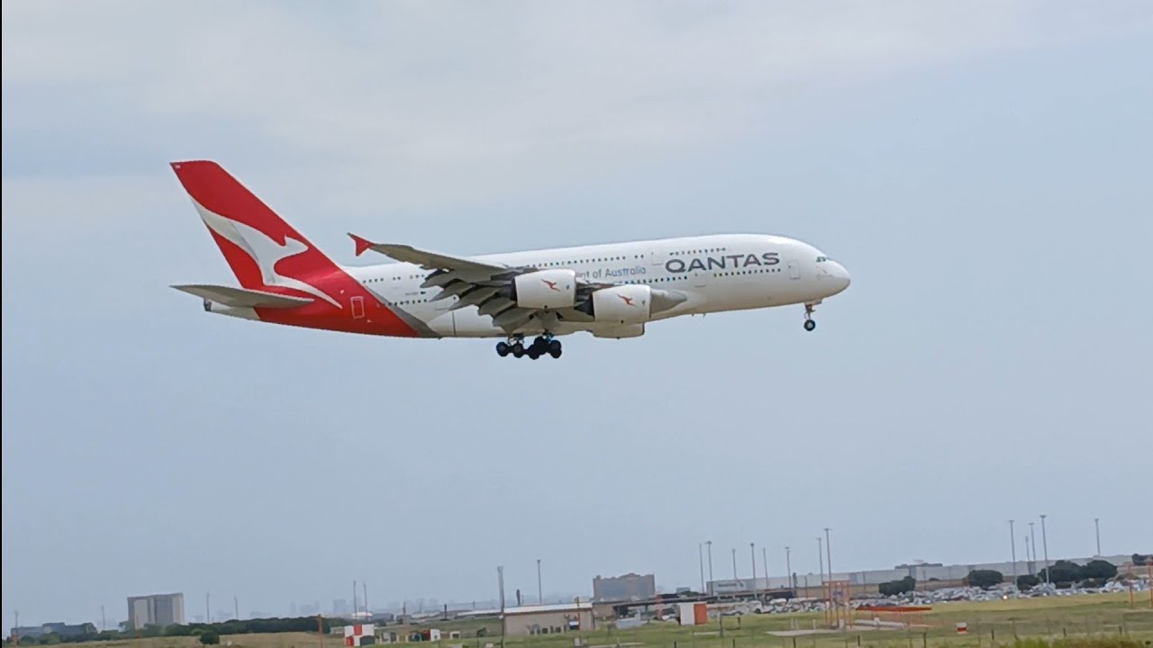 Qantas Airbus A380 at DFW Airport. August 17th, 2025. VH-OQA (Nancy Bird-Walton). 