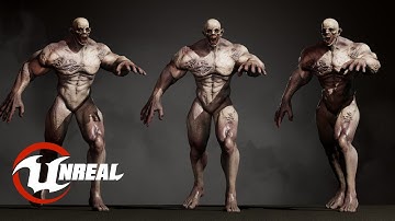 Animated Low poly Game Ready ZOMBIE BOSS 2 BASE MESH / 3D