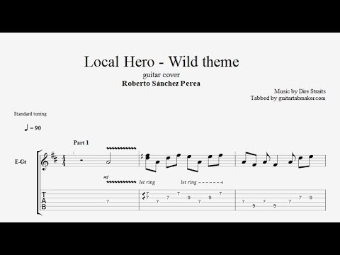 Local Hero - Wild Theme TAB - instrumental guitar tab (PDF + Guitar Pro)