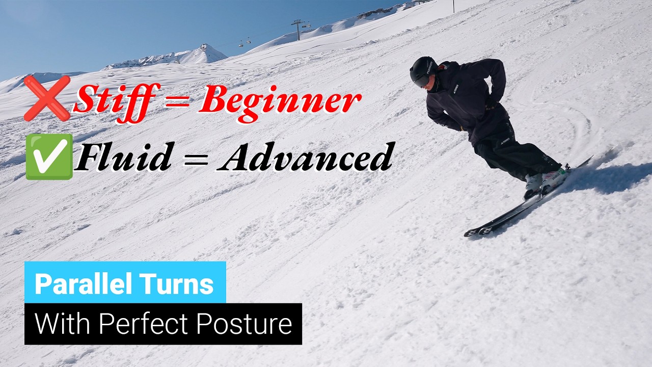 Как выполнять параллельные повороты на лыжах с идеальной плавной осанкой | Лыжный спорт для начин...