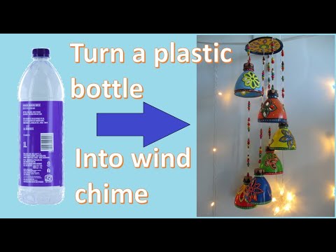 Upcycling – wind chimes from plastic bucket