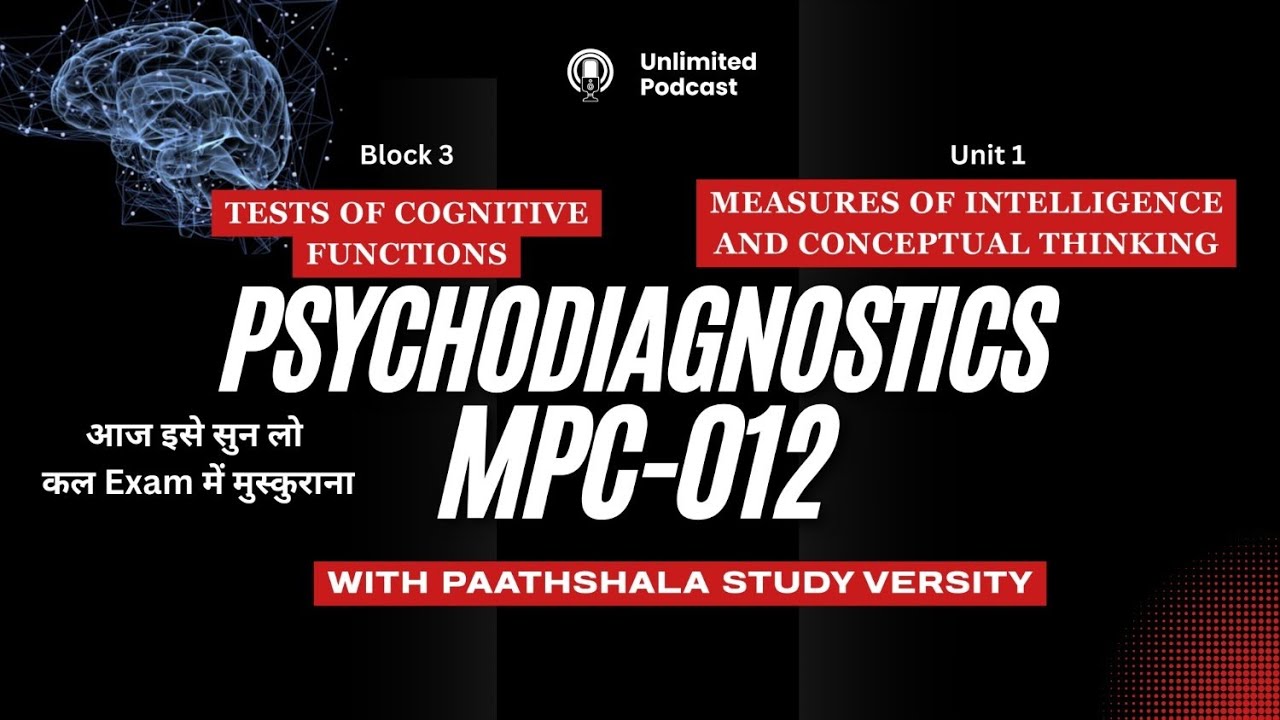 MEASURES OF INTELLIGENCE AND CONCEPTUAL THINKING | MPCE 012 | BLOCK 3 | UNIT 1