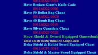 Zelda OoT Gameshark Codes