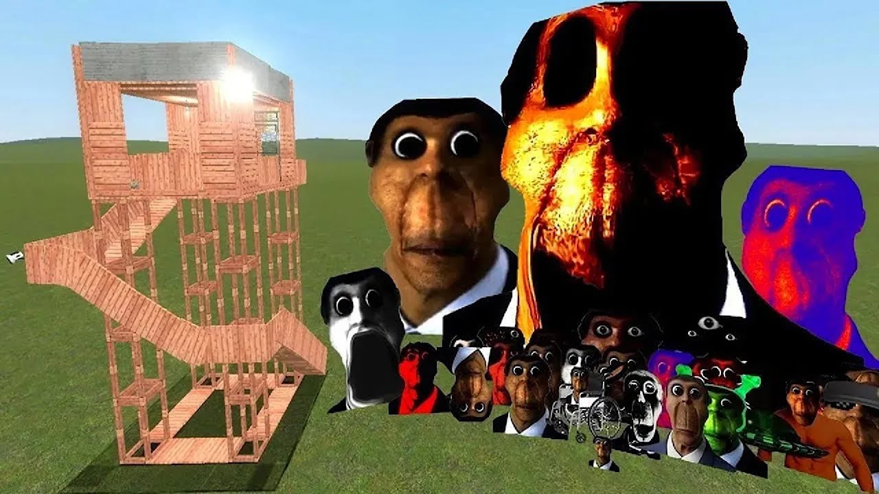 Семья Обунга Некстбот против Башен в Garry's Mod!