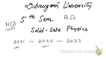 MCQ PYQ solid state physics FOR BSc  5th SEM Dibrugarh University