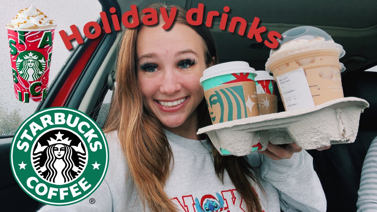 TRYING STARBUCKS HOLIDAY DRINKS - YouTube