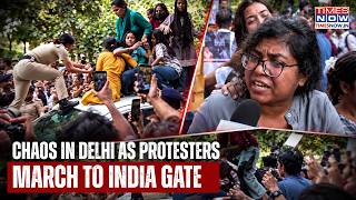 Chaos Rocks Delhi! Protesters Storm Streets, March Towards India Gate | Dramatic Visuals Emerge