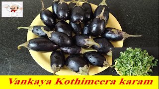 Vankaya Kothimeera Karam|వంకాయని గాని ఇలా చేసారంటే మొత్తం ఖాళీ అవ్వాల్సిందే |Baingan Kothmeer Masala