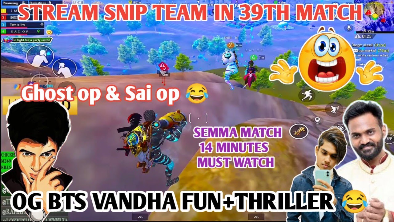 OG BTS 😂 39TH Match 🔥 Thriller + Fun + Ghost&Saiop Atrocities watch fully #bgmilive #madan #TN49YT 