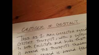 Critique of Gestalt in six pages