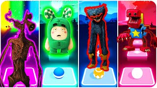 Siren Head VS Oddbods VS Huggy Wuggy VS Boxy Boo | Tiles Hop EDM Rush