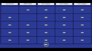 Jeopardy labs Example