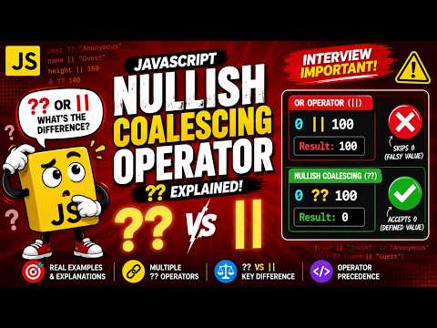 JavaScript Nullish Coalescing Operator (??) Explained | Difference Between ?? and || ~ IT Wala