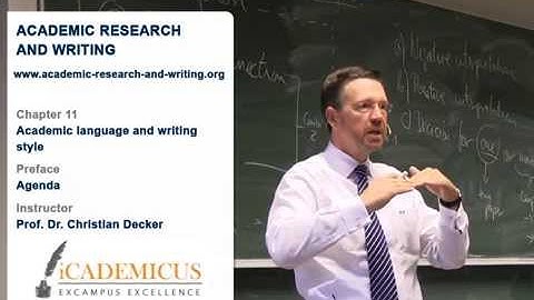 Academic research and writing – Chapter 11 Language and style – Unit 0 Agenda