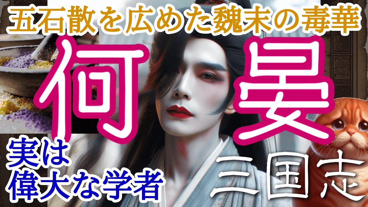 【三国志】【何晏】五石散を広めた魏末の毒華は実は偉大な学者だった【ふわふわ中国史】第26夜 - YouTube