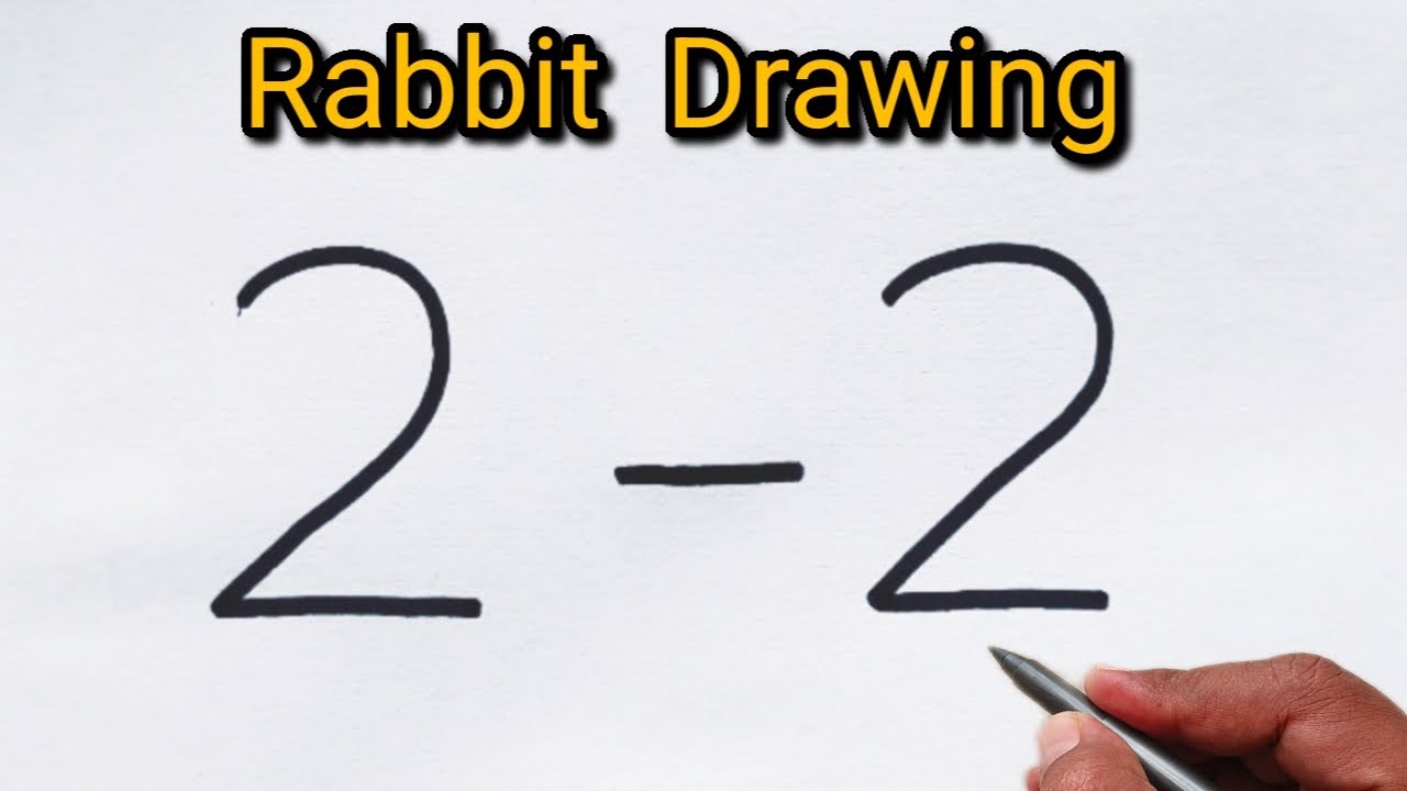 How to Draw a Cute Rabbit Using Double 2-2 | Easy & Fun Drawing Trick for Beginners
