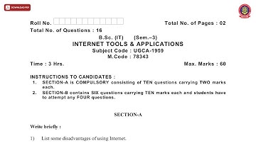 BSC 3RD SEM IT INTERNET TOOLS AND APPLICATIONS JAN 2021 | PTU