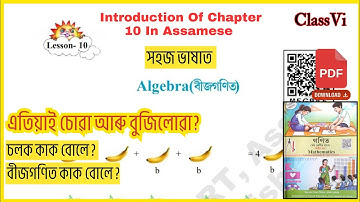 Class 6 Maths Chapter 10 (Algebra) Introduction to Variables, Constants & Coefficients | SCERT Assam
