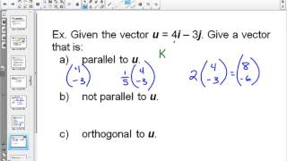 45S Parallel and Perpendicular Vectors example 2