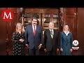 Líderes mundiales posan con AMLO en Palacio Nacional