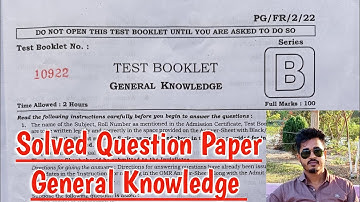 General Knowledge Paper 2023 | APSC Forest Ranger GK question paper 2023 | APSC GK Question Paper