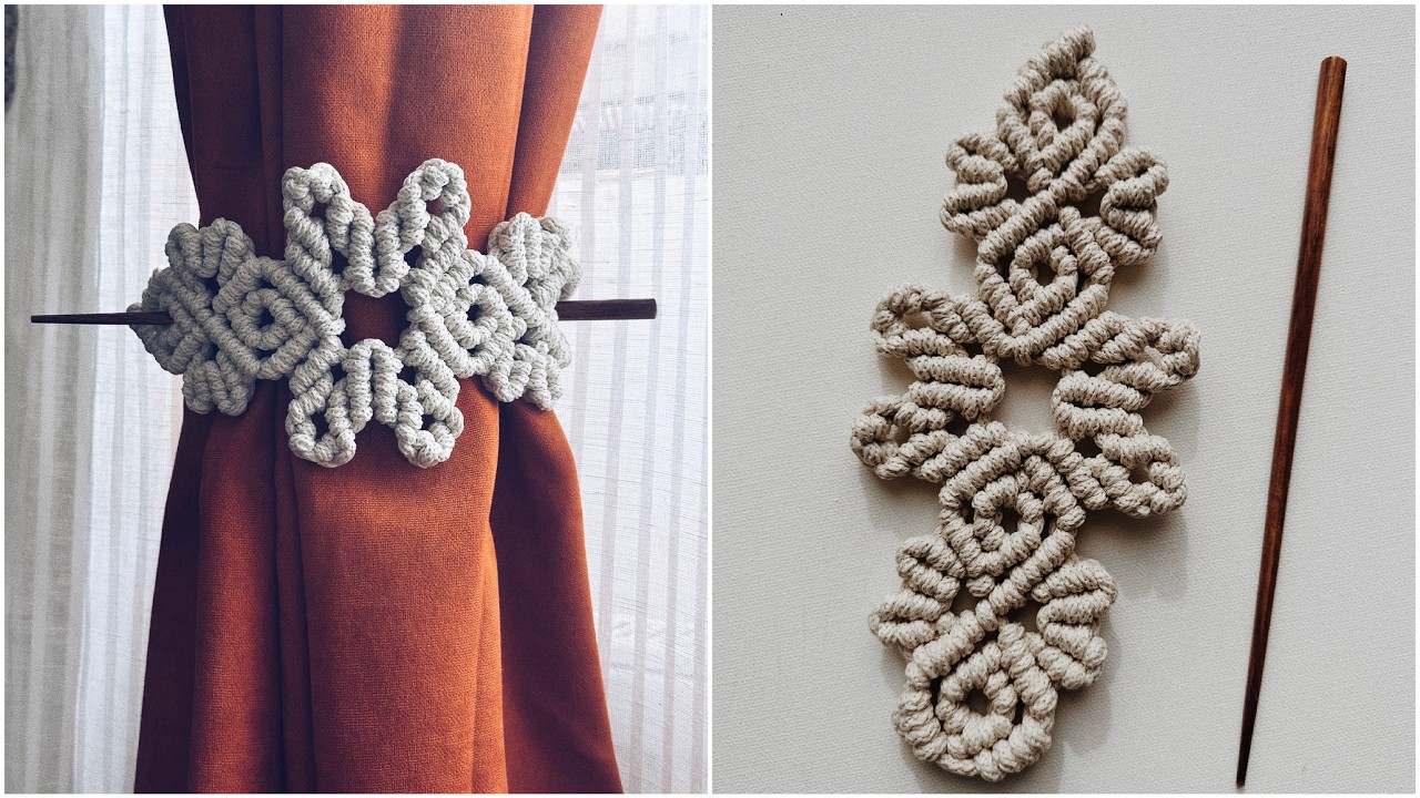 DIY: MACRAME CURTAIN TIEBACKS / PINBROOCH