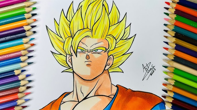 Como desenhar o Goku super Sayanjin BLUE! #comodesenhargoku #comodesen