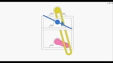 Double coulisse mechanism for 180 deg. oscillation