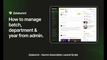 Manage Batch, Department & Year from Admin in Zaialumni | All-in-One Alumni Management Software
