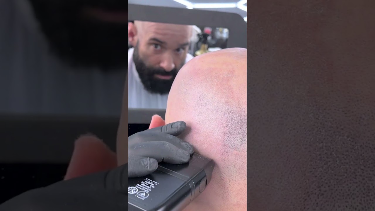 ASMR Sideburn fade returns 💈 Beard dye, head shave, and precision fade
