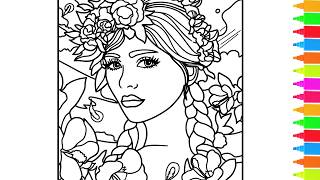 Live Coloring Purple Hair, Purple Dream, Purple Night | People Coloring Pages Camera Feed