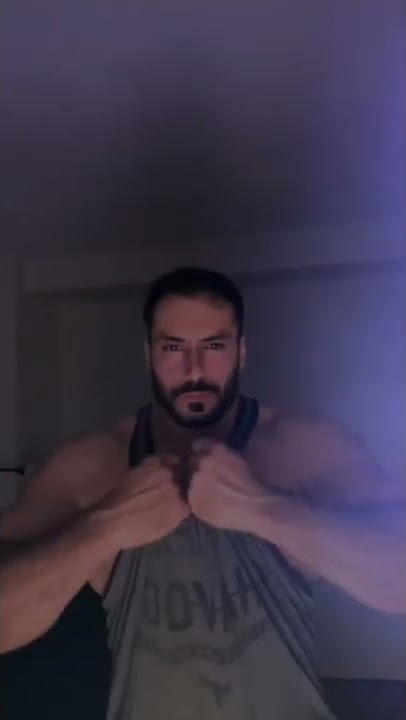 bodybuilder torn his shirt angry hot man mostafa rok
