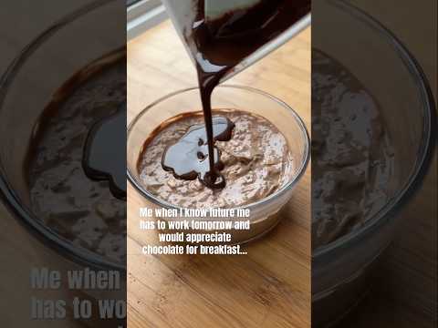 Mocha Overnight Oats with Chocolate Shell