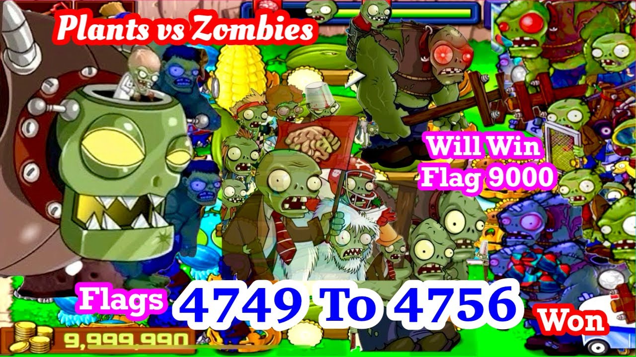 Plants vs Zombies Survival Flags 4749 to 4756